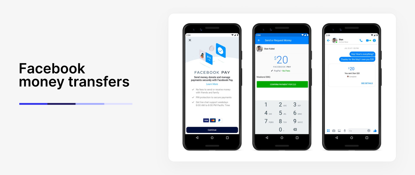 Facebook money transfers